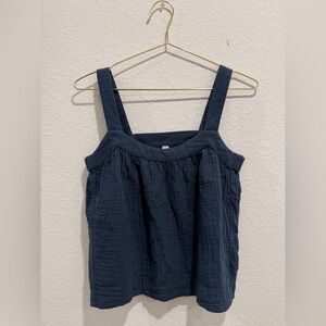 Pact Coastal Double Gauze Muslin Dark Navy Blue Women's Camisole tank Top